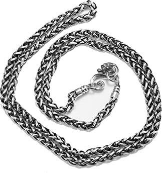 Beydodo Kette Herren Silber 925 ohne Anhänger, 4MM Zopfkette mit Hakenverschluss Hip Hop Halskette 65CM Silber Partnerkette Freundschaftskette