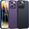 TORRAS Ultra Thin for iPhone 14 Pro Max Case and Screen Protector, Full Protective at Slim Size, Hard Matte Case for iPhone 14 Pro Max Phone Cover Black