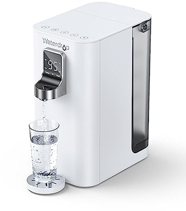 Waterdrop K19 Countertop Reverse Osmosis Water Filter System, Instant Hot Water Dispensers, Portable No Installation, 4 Temperature Options, Reduce TDS, 5-Stage with UV, WD-K19-H