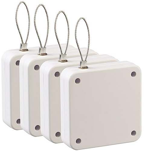 AGT Sensortürschließer: 4er-Set automat. Türschließer mit Tunnelzug, 1.200 g Zugkraft, weiß (Automatische Sensor-Türschließer, Doorcloser, WC)