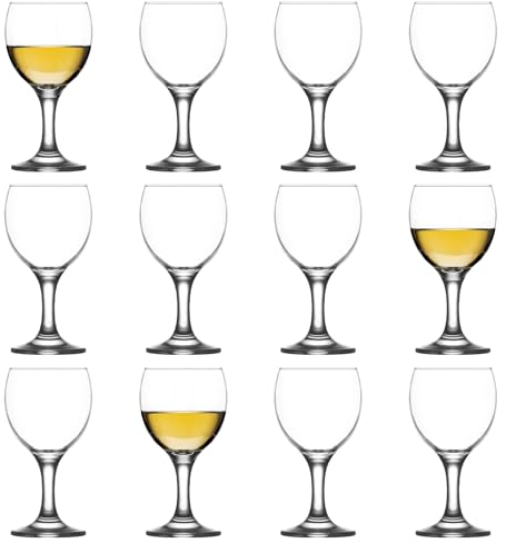 LAV 12x 170ml Misket Copas de Vino Blanco - Pequeño Apto para Lavavajillas Vidrio Boda Navidad Cumpleaños Fiesta Bebiendo Cristalería Copa Regalo Juego