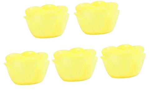 OSALADI Rosenförmige Led Nachtlichter Kunststoff 7 Farben Wechselndes Led Licht Romantische Dekoration Für Hochzeit Party Garten 5 Stück