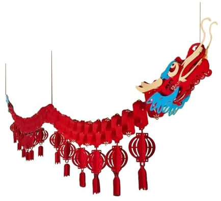 Generic Papier Dragon Plafond 3D Nouvel An Chinois Dragon Papier Dragon Suspendu pour La Fête à La Maison, Festival Du Printemps Chinois Nouvel An, StyleC