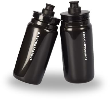 Botellas de agua de plástico negro I 550 ml bicicleta bidon con Sipper I 2 piezas