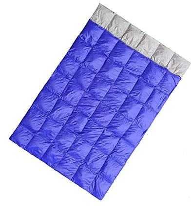 CCKUHN Schlafsäcke Camping Entendaunen Doppelschlafsack Winter Ultraleicht Spleißhülle Outdoor Reise Unterdecke Steppdecke Warme Schaldecke (Blau Einheitsgröße)