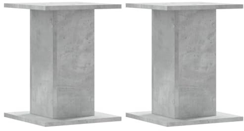 vidaXL Pflanzenständer 2 STK., Blumenständer Hohle Konstruktion, Dekosäule Podest für Pflanzen Dekoartikel, Blumenhocker Blumensäule, Betongrau Holzwerkstoff