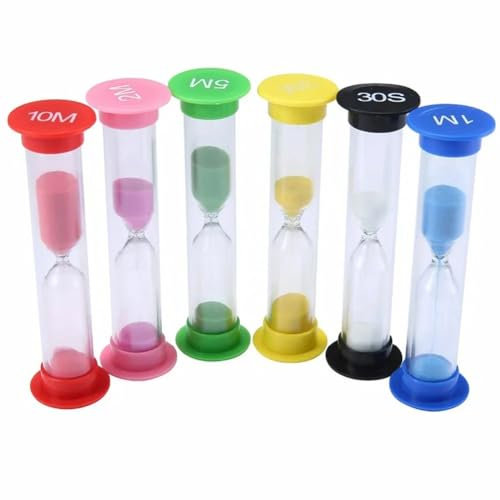 Louttary - Reloj de de plástico (6 unidades, 30 segundos/1 minuto/2 minutos//5 minutos/10 minutos, temporizador de reloj de , fácil de instalar, fácil de usar