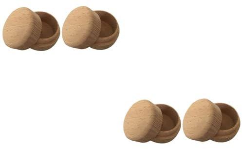 CALLARON 4pcs Elegant Wedding Ring Box Wooden Jewelry Storage Box for Ring Bearer Trinket