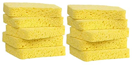 IWOWHERO 10 Stück Holzfaserschwämme 11x7x2cm Rechteckig Küchenreiniger Ölresistent Starke Wasseraufnahme Mehrzweck Küche Haushalt
