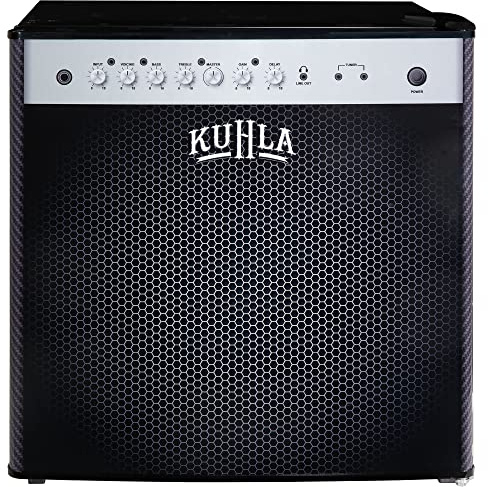 Kuhla Table Top Mini Fridge with Ice Box 45 Litre Adjustable Thermostat, Door Racks & Removable Shelf, Small Drinks Fridge Ideal Amp Speaker Black KTTF0E6B-1004