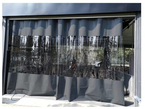 Outdoor Heavy Duty Tarps for Patio 13x8.9FT Clear Panel Curtain for Garage and Household Door Privacy Screen