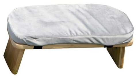 Meditationsbank-Kissen-Set, abnehmbares Kissen für lange Meditationssitzungen, bequeme Kniebank für Yoga und Gebet, hellgrau