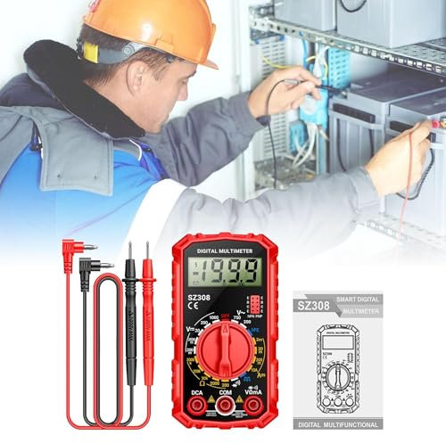 AYMBH SZ308 Digital Multimeter AC/DC Voltage & Current Meter, Resistance Capacitance Tester with LCD Backlight Ohm Square Wave Test, hFE Diode Square Wave Output, Handheld Electrician Tool