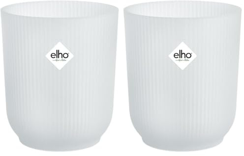 elho Vibes Fold Orchid High 12,5cm – Orchideentopf für den Innenbereich – Blumentöpfe für den Innenbereich – 100% recycelter Kunststoff - Transparent/Transparent (Packung mit 2)