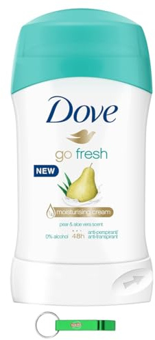 12x Dove Go Fresh Deodorante Stick Pera e Aloe,Antitranspirant-Deodorant Birne und Aloe Vera,mit ¼ Feuchtigkeitscreme,Deo 40ml + Beni Culinari Kostenloser Schlüsselanhänger
