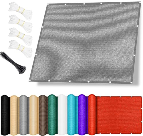 Tenda a Vela Ombreggiante Traspirante 130 x 280 cm, Traspirante, Permeabile, Protezione Solare, Tenda Parasole Rettangolare per Esterno Terrazzo Balcone Giardino, Grigio Chiaro