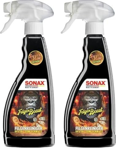 SONAX FelgenBeast Sonderedition (500 ml) Felgenreiniger mit neuem Duft - Brutal zum Schmutz - Sanft zur Felge | Art-Nr.04332000 (Packung mit 2)