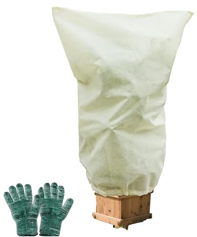 Housses d'hiver avec Gants Anti-Froid – 200 cm x 240 cm – Protection pour Plantes en Pot, avec Fermeture éclair et Cordon de Serrage, Respirant & imperméable. Idéal Contre Le Froid, la Neige, Les oi