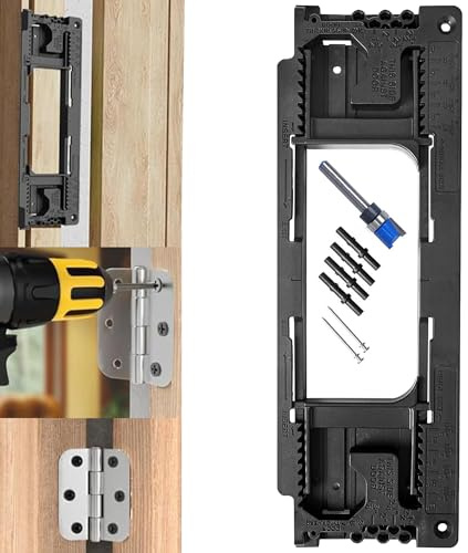 QXLXS Hinge Routing Jig – Precision Door Hinge Router Template, inge Lock Accessories Installation Guide Locator, Hinge Hole Guide Jig for Door Lock Installation,Hole Opener Slotting Locator