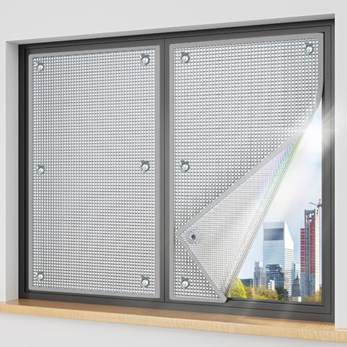 Cooalinar Pellicola Solare in Alluminio,Pellicola Riflettente in Doppia Foglio di Alluminio,Resistente Ai Graffi E all'Usura,Adatto A Camere da Letto,Bagni E Uffici