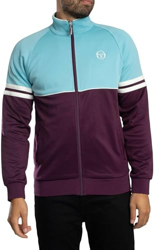 Sergio Tacchini Men's Orion Track Jacket, Milky Blue/Winter Bloom/Gardenia, L