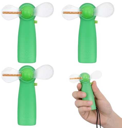 Healeved 4er Mini Handventilator LED, Kinder Taschenventilator für Sommer | Leiser tragbarer Ventilator mit buntem Licht, sicherer Soft-Fan für Reisen, Outdoor, Schule und heiße Sommertage