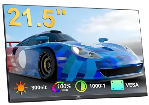 Kenowa USB-C Portable Monitor 21.5 IPS Screen FHD 1920x1080P 75HZ FreeSync Gaming Display Dual Speakers Adjustable Stand HDMI Type-C External Computer Monitor for Laptop,Windows,PC,Mac,PS4,Xbox