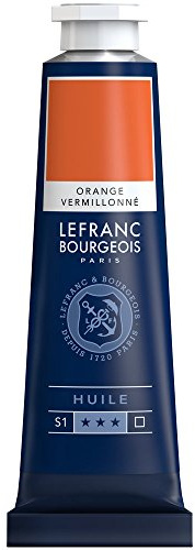Lefranc Bourgeois 810007 feine Ölfarbe, lichtecht mit hervorragender Deckkraft & hoher Farbintensität, gleichmässiger Konsistenz und optimaler Mischbarkeit, 40ml Tube - Zinnober Orange