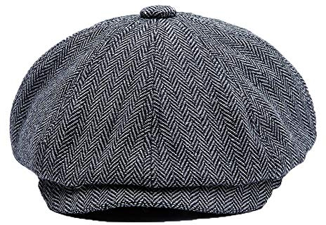 YAMEE Herren Baskenmütze Barett, Schiebermütze Herren, Unisex Beret Schirmmütze Flatcap Sportmütze Gatsby Newsboy Cap, Barette Cap,Größe 58cm-60cm