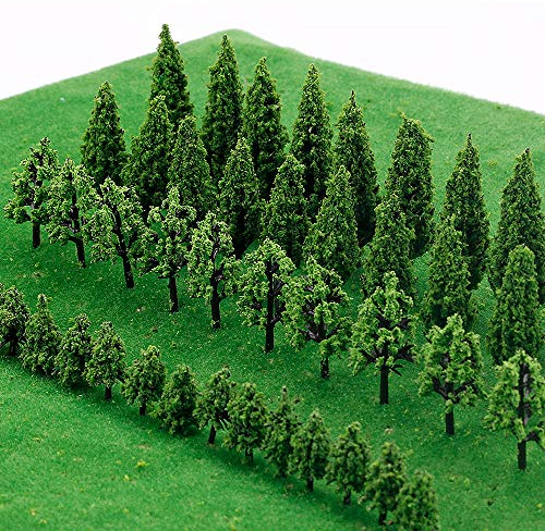 IWILCS 50 Pieces Model Trees Mixed, Model Tree Diorama Tree, Mixed Model Trees, Miniature Landscape Trees for DIY Train Railways Scenery Landscape