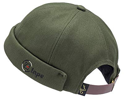 CLAPE Hafenmütze Seemannsmütze Docker Mütze Cap Herren Herrenmütze Bikercap Hat Rollmütze Fishermans Beanie Seebär Hafenarbeiter Mütze Green OG01