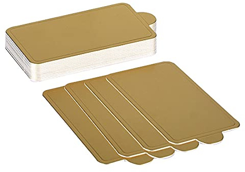 ANCLLO 100 Stück Mini-Kuchenunterlage, quadratisch, goldfarben, Kuchenteller, Dessertteller-Cake Boards Set, Dessert Displays Tablett Gebäck Teller für Party Hochzeit Geburtstag Dusche Feier