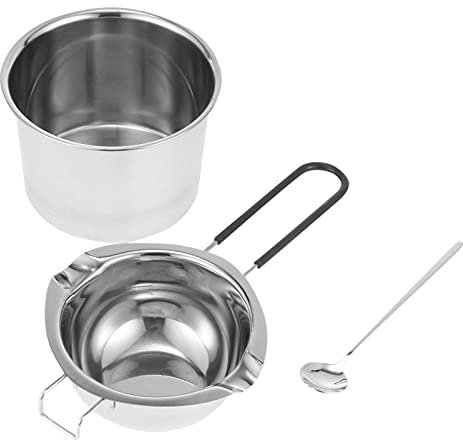 BESTonZON Butter Cheese Melting Pot Stainless Steel Melting Pot Silicone Spoon Heat Resistant for Chocolate Diy Kitchen