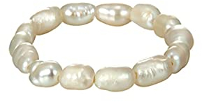 SONGK Multi Perlen Perlenringe Natürliche Süßwasserperlen Geometrische Ringe für Frauen Kontinuierlicher Kreis Minimalistischer Ring