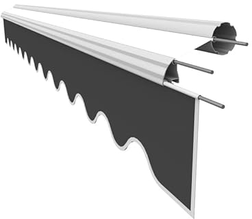 Leudus Markisen Volant Markisenbespannung Sonnenschutz Ersatzstoffe 3.83m*23cm SPD016 Sonnenmarkise fertig genäht