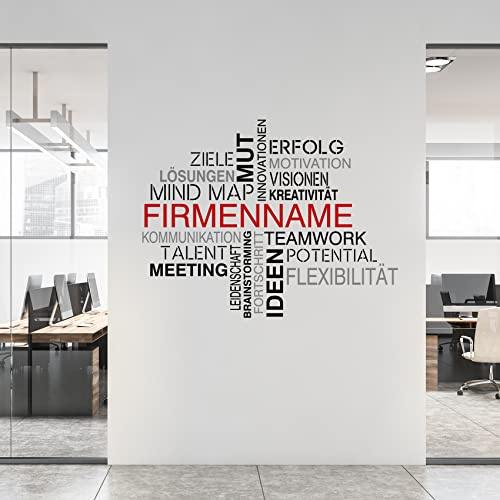 Deko Wandtattoo Wortwolke für Zuhause Wohnzimmer Esszimmer Arbeitszimmer Büro Tagcloud Wandbild selbstklebend Aufkleber selbst gestalten YX035 (Mit Wunschtext, 07 Erfolgskonzept)