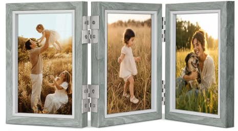 Afuly Bilderrahmen Collage 10x15 Holz Grau 3 Bilder Mehrfach Fotorahmen Rustikal Modern Wand- Oder Tabletop Deko Family Weihnachten Geburtstag Geschenk für Freund Famile Mama Oma Frauen