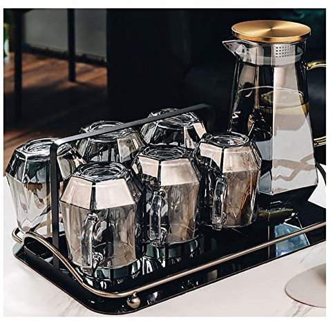 ZHANGZONG teapot set gongfu tea set chinese tea set japanese tea set travel tea set Glass Teapot + Mug *6 Set Stovetop Safe Coffee Infuser Maker Gift Set Kung Fu Tea Gift Set(Color:d,Size:)