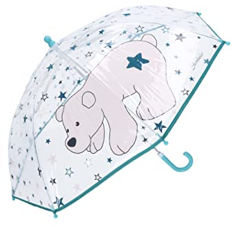 Sterntaler Baby Unisex Regenschirm Kinder Kinder Regenschirm Eisbär Elia Sterne - Reiseschirm, Miniregenschirm - transparent