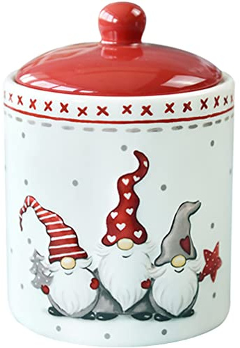 Luxshiny Bote De Dulces Navideños con Tapa Tarro De Té Sellado Tarro De Chocolate Tarro Sellado De Té Tarro De Dulces Bote De Galletas Cerámica Tanque De Almacenamiento Navidad