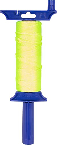 MARSHALLTOWN Mason's line Winder, with Handle and 500FT Yellow Braided Line, Refillable, Made in The USA, LWML339