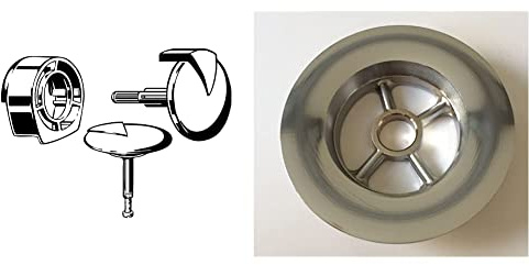 Viega 306847 Ausst-Set Multiset-Trio 6161.05 Rosette, Zulaufabdeckung verchromt & Viega Ventiloberteil 119812 70x16.5mm f. Multiplex und Multiplex Trio Ersatzteil