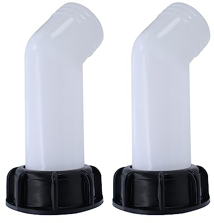 RUNYU Lot de 2 robinets de sortie IBC, adaptateur IBC S60 x 6, filetage grossier, bec de sortie IBC, accessoires de réservoir IBC, couvercle de vidange, bouchon de soupape, filetage intérieur pour