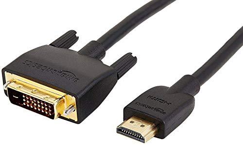 Amazon Basics HDMI to DVI Adapter Cable, Bi-Directional 1080p, Gold-Plated, 6 ft, Black, 36-Pack