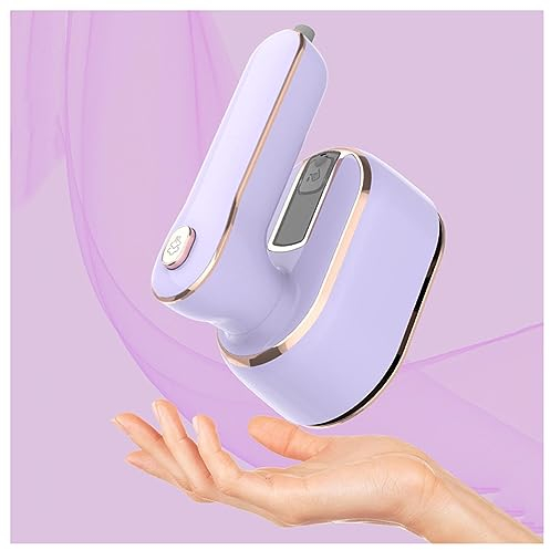 Mini Vaporeta Plancha Ropa, Mini Plancha Vapor Portátil con Asa Plegable Giratoria,100W y 100ml, Plancha De Vapor Para Viaje Doble Uso Para Seco Y Húmedo,Purple