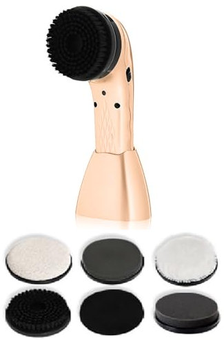 TsoLay Electric Shoe Polisher, Portable Shoe Shine Kit with 6 Kinds Of Brush Heads and USB Interface, 1800mAh Lithium Battery, for Cleaning and Polishing, for Boots, Shoes, Bag, Sofa, Leather Care