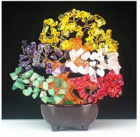 Kristallbaum des Lebens Natürlicher Kristall Glück, Baum Amethyst Rose Quarz Baum des Lebens Rock Mineral Probe Reiki Heilung Home Decoration Geschenke Souvenir Feng Shui Edelstein-Schreibtischdekorat