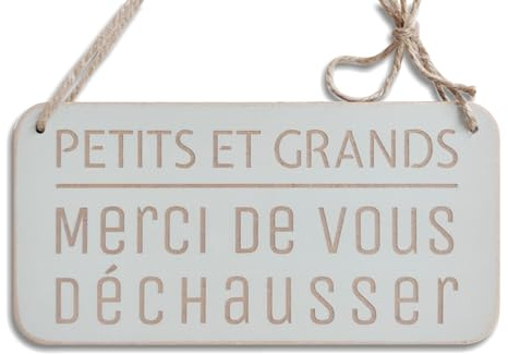 PlaqueMarket | Enlever Vos Chaussures Plaque de Porte en Bois Pancarte d'Entrée de Bienvenue Panneau à Suspendre