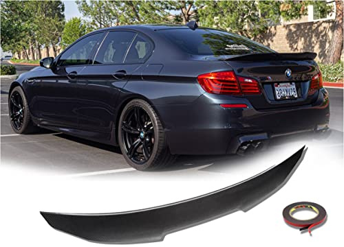 MpTuned Heckspoiler passend für 5er F10 Limousine 2010–2016, Spoiler Lippe Kofferraum PSM Stil, ABS Kunststoff Carbon Optik, Sport Design, Einfache Installation
