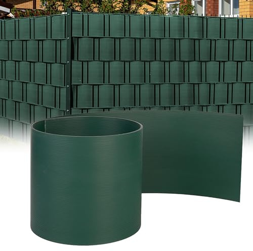 YZNAHRE 30x Hart PVC Sichtschutzstreifen Gartenzaun Sichtschutz für Doppelstabmatten, 2,5m x 19cm Grün Zaunsichtschutz Sichtschutz